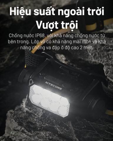 Đèn pin đội đầu NITECORE HC65 UHE sáng 2000 lumens chiếu xa 222m pin 18650 4000mAh