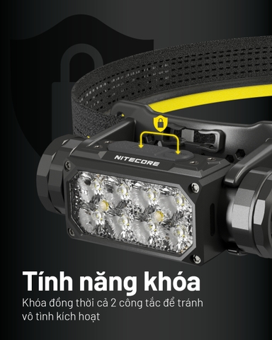 Đèn pin đội đầu NITECORE HC65 UHE sáng 2000 lumens chiếu xa 222m pin 18650 4000mAh