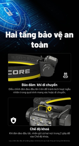 Đèn pin đội đầu NITECORE HC70 UHE sáng 1600 lumen chiếu xa 156m pin 6000mAH sạc USB C