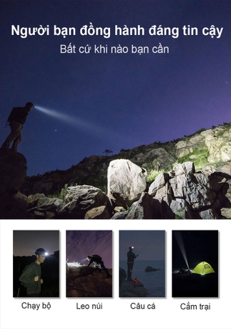 Đèn đội đầu KLARUS HM1 sáng 440 lumen chiếu xa 100m pin 1800mAh cảm biến chuyển động thông minh