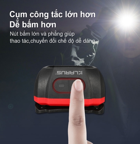 Đèn đội đầu KLARUS HM1 sáng 440 lumen chiếu xa 100m pin 1800mAh cảm biến chuyển động thông minh