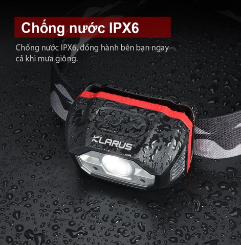 Đèn đội đầu KLARUS HM1 sáng 440 lumen chiếu xa 100m pin 1800mAh cảm biến chuyển động thông minh