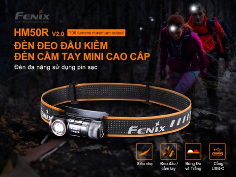 Đèn pin đội đầu FENIX HM50R V2.0 độ sáng 700 lumen chiếu xa 115m