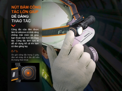 Đèn pin đội đầu FENIX HM61R V2.0 sáng 1600 lumen tầm chiếu xa 162m pin 18650 sạc nam châm