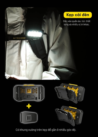 Đèn đội đầu NITECORE HU2000 sáng 2000 lumens chiếu xa 160m kết nối pin rời
