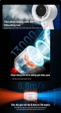 Nitecore izzCool™ 20 Pro – Quạt hơi nước mini công suất 7W