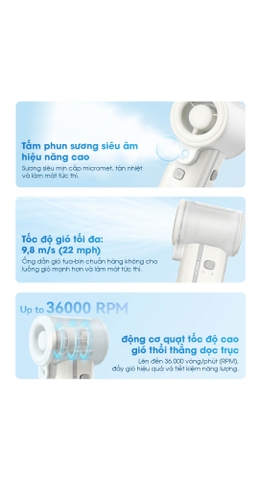 NITECORE izzCool 40 – Quạt hơi nước cầm tay mini 5W