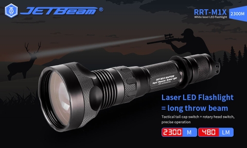 Đèn pin chiếu xa LEP JETBEAM RRT M1X chiếu xa 2300m độ sáng 480lm pin 21700