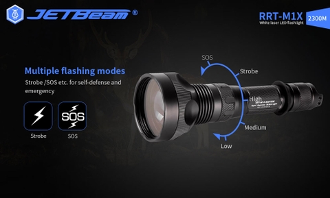 Đèn pin chiếu xa LEP JETBEAM RRT M1X chiếu xa 2300m độ sáng 480lm pin 21700