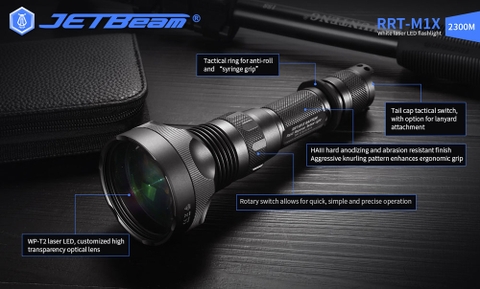 Đèn pin chiếu xa LEP JETBEAM RRT M1X chiếu xa 2300m độ sáng 480lm pin 21700