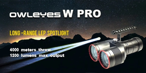 Đèn laser trắng MAXTOCH OWLEYES W PRO V2.0 Diamond tầm chiếu siêu xa 4500m độ sáng 1200 lumen pack pin liền thân kèm theo