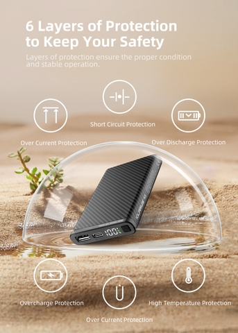 Sạc pin dự phòng siêu nhẹ KLARUS K5 10.000mAh làm từ sợi carbon chống nước IP68