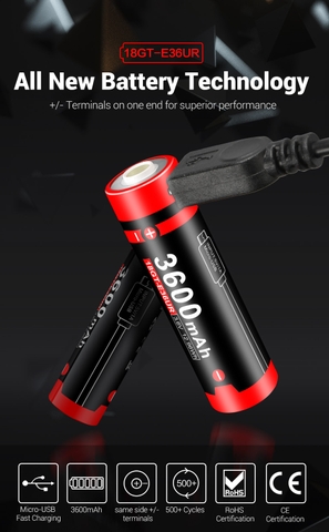Pin sạc cao cấp KLARUS 18GT-E36UR dung lượng 3600mAh