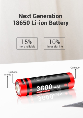 Pin sạc cao cấp KLARUS 18GT-E36UR dung lượng 3600mAh