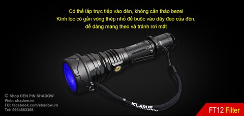 Kính lọc màu chuyên nghiệp KLARUS FT12 tương thích với Klarus XT12GT