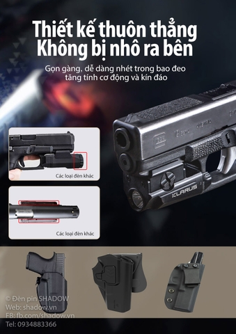 Phụ kiện chuyên dụng KLARUS GL1 sáng 600 lumen chiếu xa 83m