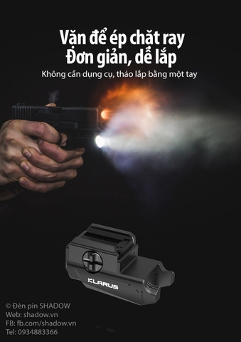 Phụ kiện chuyên dụng KLARUS GL1 sáng 600 lumen chiếu xa 83m