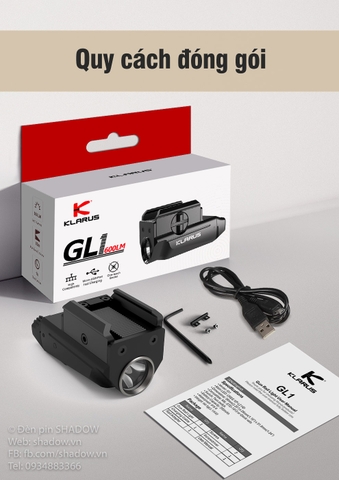 Phụ kiện chuyên dụng KLARUS GL1 sáng 600 lumen chiếu xa 83m