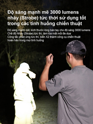 Đèn pin tác chiến siêu gọn KLARUS FlatTac X2 Độ sáng 3000 Lumens - Chiếu xa 170m