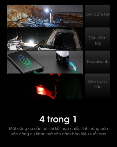 Đèn pin cắm trại NITECORE LR70 sáng 3.000 lumen chiếu xa 300m pin dung lượng 10000mAh USB-C powerbank