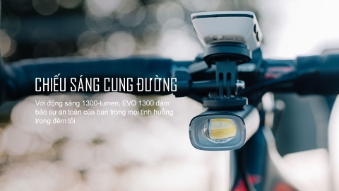 Đèn xe đạp MAGICSHINE EVO 1300 sáng 1300 lumen pin 3200mAh quầng sáng HI-LO chống chói công tắc remote không dây kết nối điện thoại