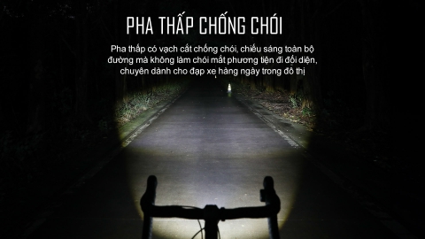 Đèn xe đạp MAGICSHINE EVO 1300 sáng 1300 lumen pin 3200mAh quầng sáng HI-LO chống chói công tắc remote không dây kết nối điện thoại