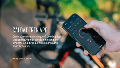 Đèn xe đạp MAGICSHINE EVO 1300 sáng 1300 lumen pin 3200mAh quầng sáng HI-LO chống chói công tắc remote không dây kết nối điện thoại