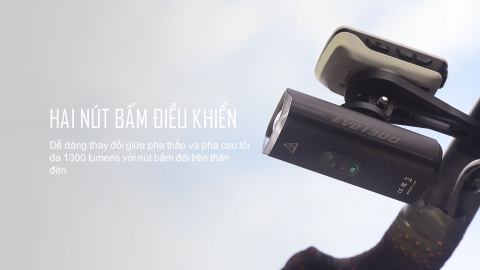Đèn xe đạp MAGICSHINE EVO 1300 sáng 1300 lumen pin 3200mAh quầng sáng HI-LO chống chói công tắc remote không dây kết nối điện thoại