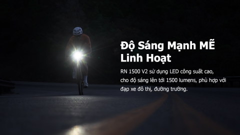Đèn xe đạp MAGICSHINE RN 1500 V2 siêu sáng 1500lm 5000mAh hỗ trợ đồng bộ ánh sáng FTR, Powerbank