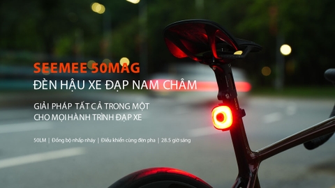 Đèn hậu xe đạp thông minh MAGICSHINE SEEMEE 50MAG gắn mũ/yên bằng nam châm