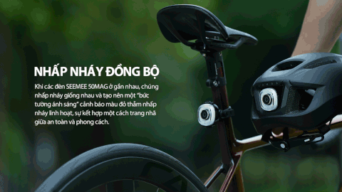 Đèn hậu xe đạp thông minh MAGICSHINE SEEMEE 50MAG gắn mũ/yên bằng nam châm