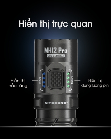 Đèn pin NITECORE MH12 Pro sáng 3.300 lumens chiếu xa 505m pin sạc 21700 5300mAh sạc USB-C