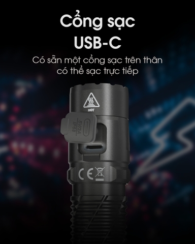 Đèn pin NITECORE MH12 Pro sáng 3.300 lumens chiếu xa 505m pin sạc 21700 5300mAh sạc USB-C