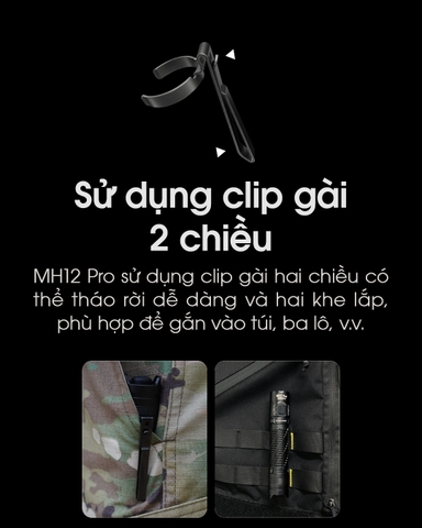 Đèn pin NITECORE MH12 Pro sáng 3.300 lumens chiếu xa 505m pin sạc 21700 5300mAh sạc USB-C