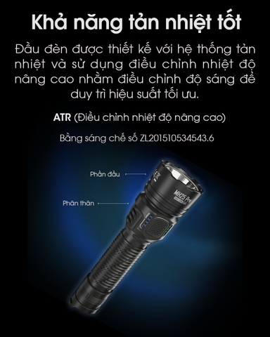 Đèn pin chiếu xa NITECORE MH25 PRO sáng 3.300 lumens chiếu xa 705m pin sạc 21700 5300mAh USB-C