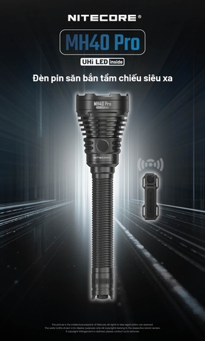 Đèn pin chiếu xa NITECORE MH40 Pro sáng 3500 lumen chiếu xa 1300m pin 10000mAh công tắc remote không dây