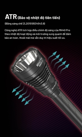 Đèn pin chiếu xa NITECORE MH40 Pro sáng 3500 lumen chiếu xa 1300m pin 10000mAh công tắc remote không dây
