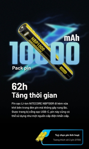 Đèn pin chiếu xa NITECORE MH40 Pro sáng 3500 lumen chiếu xa 1300m pin 10000mAh công tắc remote không dây