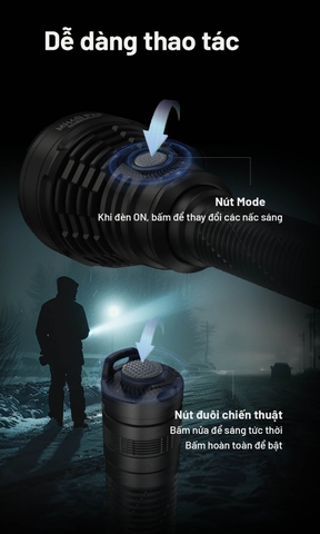Đèn pin chiếu xa NITECORE MH40 Pro sáng 3500 lumen chiếu xa 1300m pin 10000mAh công tắc remote không dây