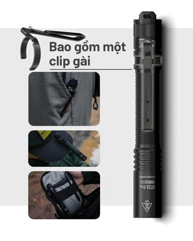 Đèn pin mini NITECORE MT2A Pro sáng 1000 lm chiếu xa 255m pin sạc dung lượng 1.600mAh USB-C