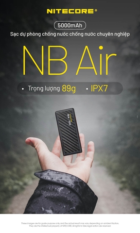 Sạc dự phòng NITECORE NB AIR 5000mAh siêu nhỏ, nhẹ chống nước