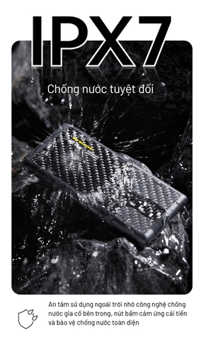 NITECORE NB Plus – Sạc dự phòng sợi carbon 10.000mAh, siêu nhẹ 155g