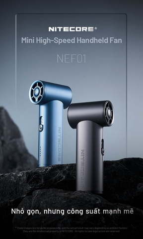 NITECORE NEF01 – Quạt cầm tay mini tốc độ cao, pin 4.000 mAh, 5 tốc độ gió