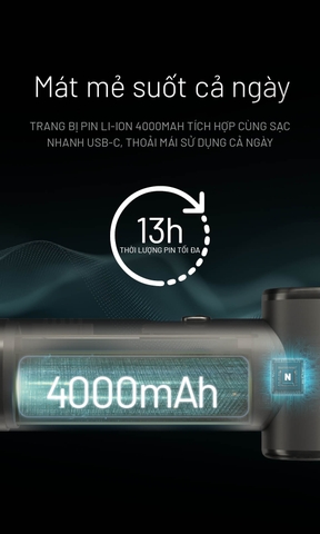 NITECORE NEF01 – Quạt cầm tay mini tốc độ cao, pin 4.000 mAh, 5 tốc độ gió