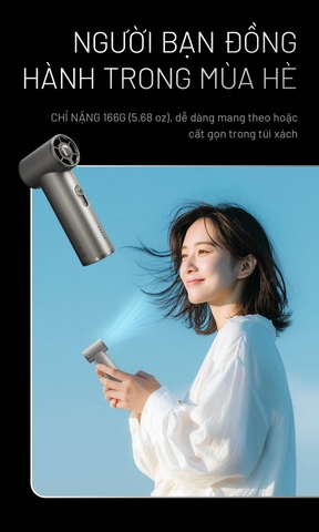 NITECORE NEF01 – Quạt cầm tay mini tốc độ cao, pin 4.000 mAh, 5 tốc độ gió