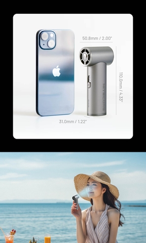 NITECORE NEF01 – Quạt cầm tay mini tốc độ cao, pin 4.000 mAh, 5 tốc độ gió