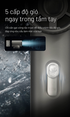 NITECORE NEF01 – Quạt cầm tay mini tốc độ cao, pin 4.000 mAh, 5 tốc độ gió