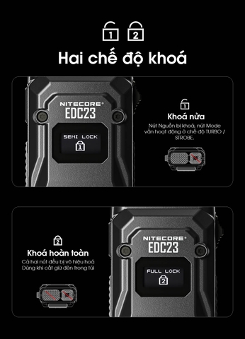 Đèn pin Nitecore EDC23 nhỏ gọn chiến thuật sáng 2500 lumen chiếu xa 280m