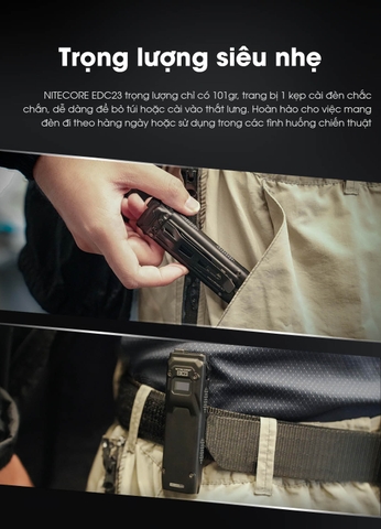 Đèn pin Nitecore EDC23 nhỏ gọn chiến thuật sáng 2500 lumen chiếu xa 280m