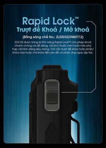 Đèn pin Nitecore EDC23 nhỏ gọn chiến thuật sáng 2500 lumen chiếu xa 280m